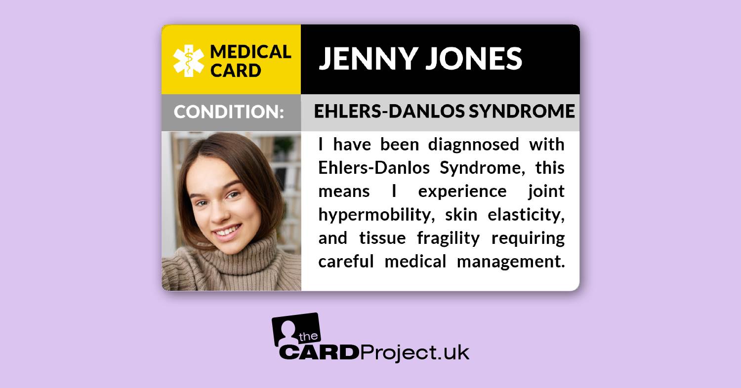 Ehlers-Danlos Syndrome Medical Photo ID Card  (FRONT)
